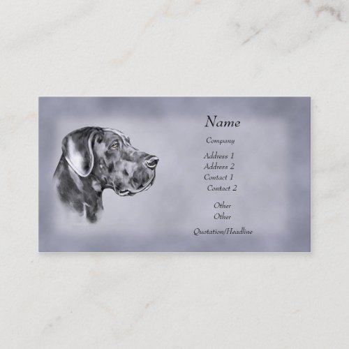 Blue Great Dane Uncrop Business Card