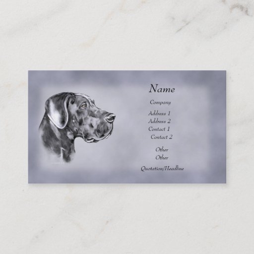 Customizable Blue Great Dane Uncrop Business Card