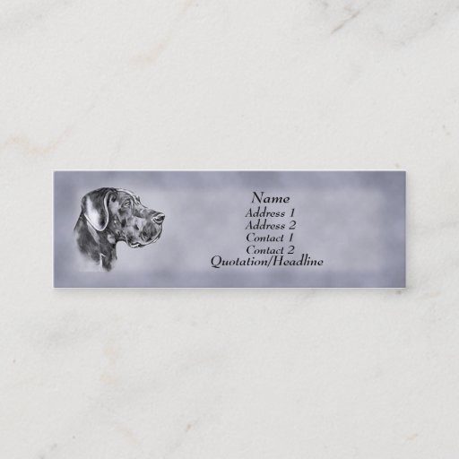 Customizable Blue Great Dane Uncrop Profile Card Business Card Template