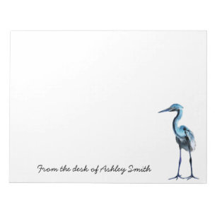 Blue Great Heron/Personalized Notepad