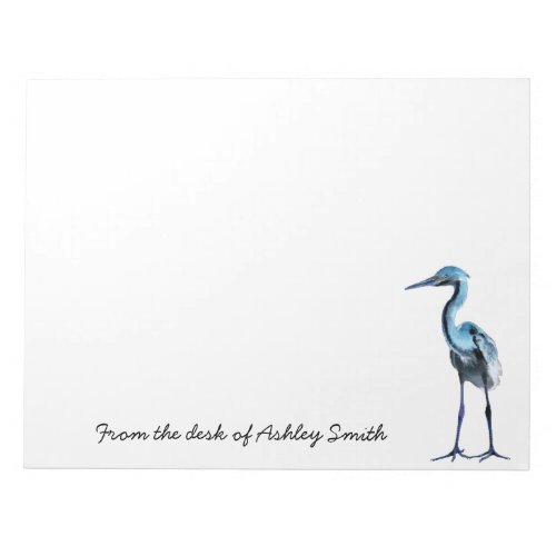 Blue Great HeronPersonalized Notepad