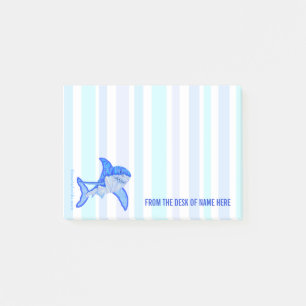 Blue Great White Shark Colorful Sea Stripes Post-it Notes
