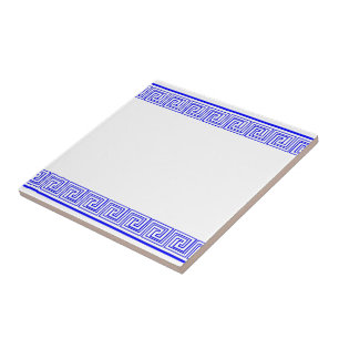 Blue Grecian Frieze Pattern Ceramic Tile