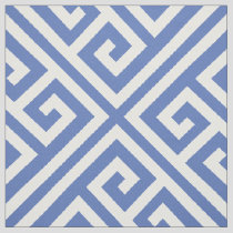 Blue Greek Key Large Scale Fabric