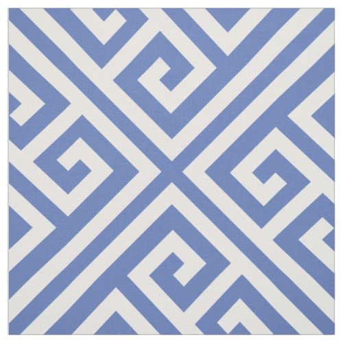 Blue Greek Key Large Scale Fabric