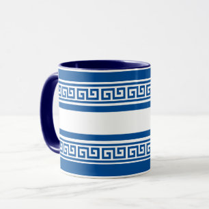 Blue Greek Key Mug
