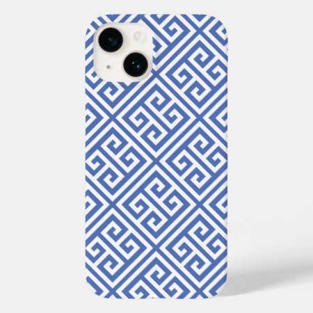 Blue Greek Key Pattern Case-mate Iphone 14 Case