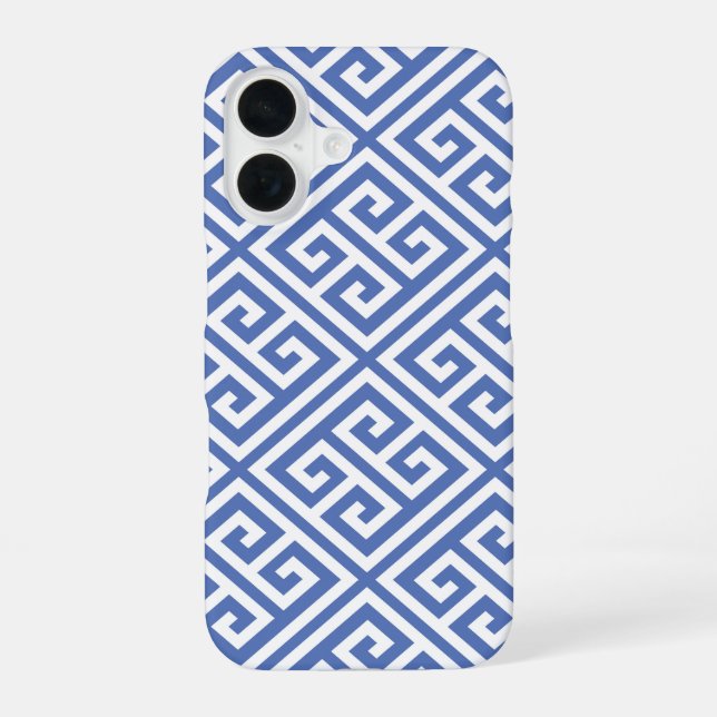 Blue Greek Key Pattern Iphone Case (Back)