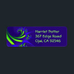 Blue Green 2 Label<br><div class="desc">Cute modern abstract fractal by Vicky Brago-Mitchell. Artistic digital nature pattern computer-generated fine art.</div>