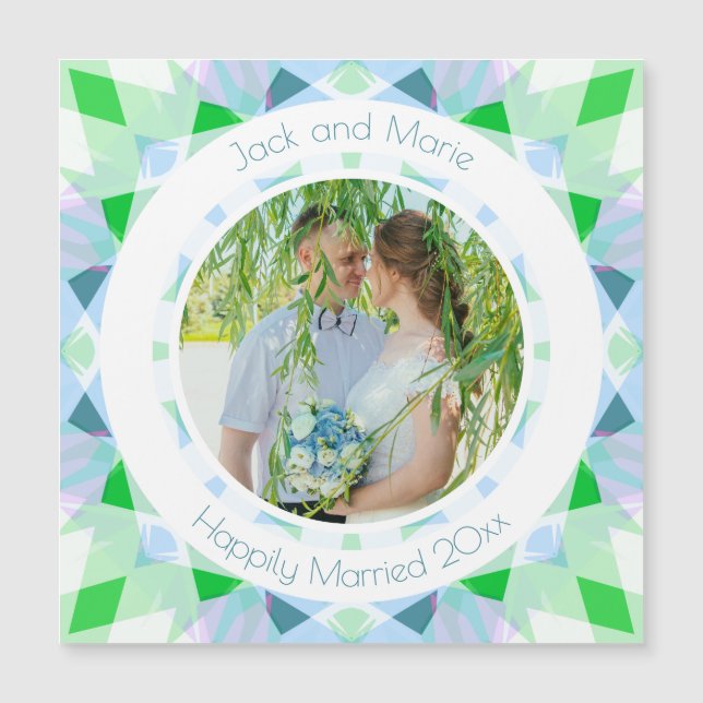 Blue Green 5th Wedding Anniversary Keepsake Gift (Front)