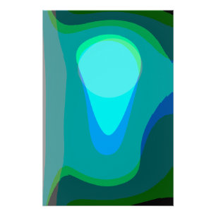 Blue Green 806 Abstract Poster