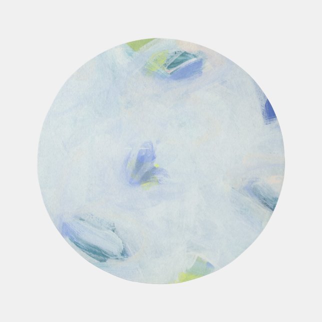 Blue & Green Abstract Art Area Rug (Front)