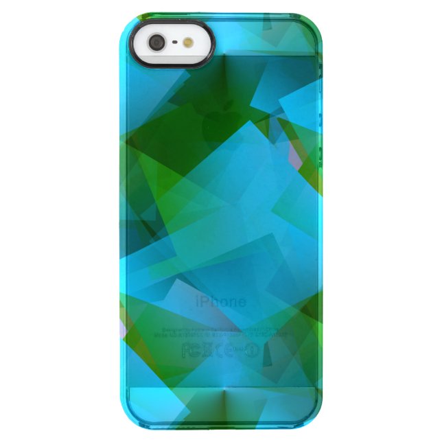 Blue Green Abstract Cubist Iphone Case 9 (Back)