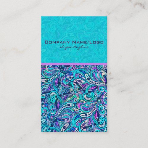 Blue_Green Abstract Ornate Swirls 2 Business Card