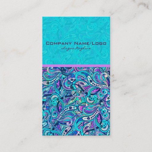 Customizable Blue-Green Abstract Ornate Swirls 2 Business Card Templates