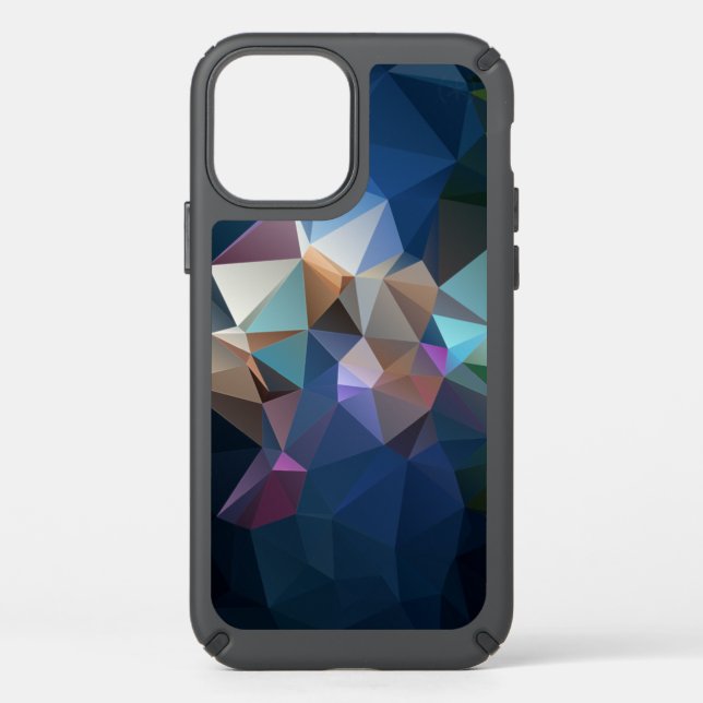 Blue Green Abstract Pyramid Art Speck iPhone Case (Front)