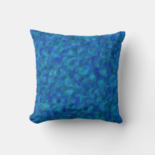 Blue Green Abstract Seamless Pattern Throw Pillow