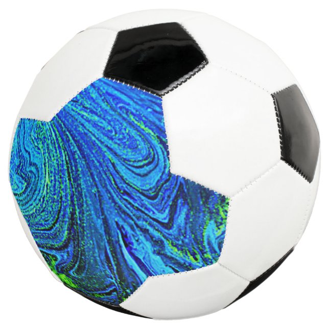 Blue Green Abstract Soccer Ball (Three Quarter)
