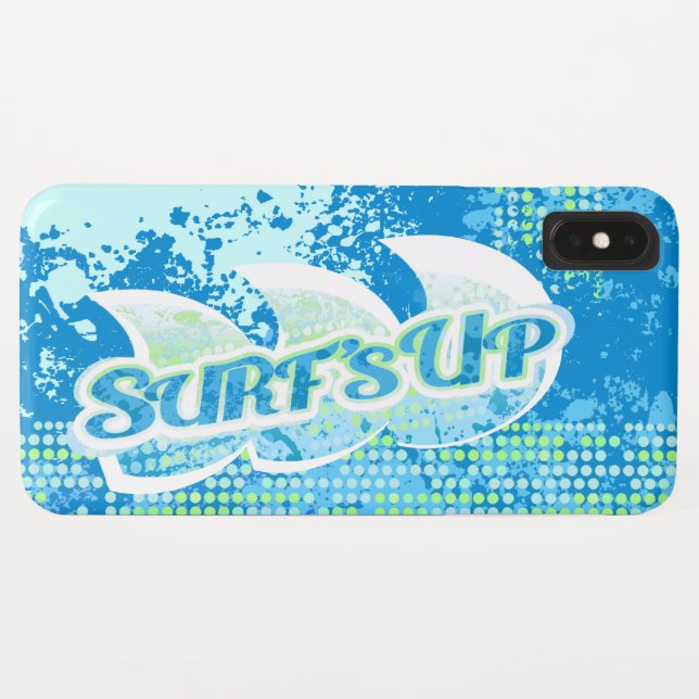 Blue green abstract surf's up case (Back (Horizontal))