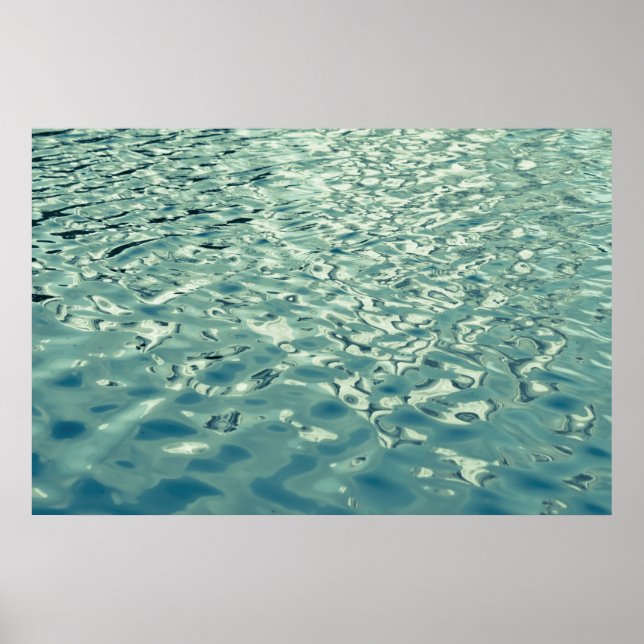 Blue Green Abstract Water Photograph Poster (Front)