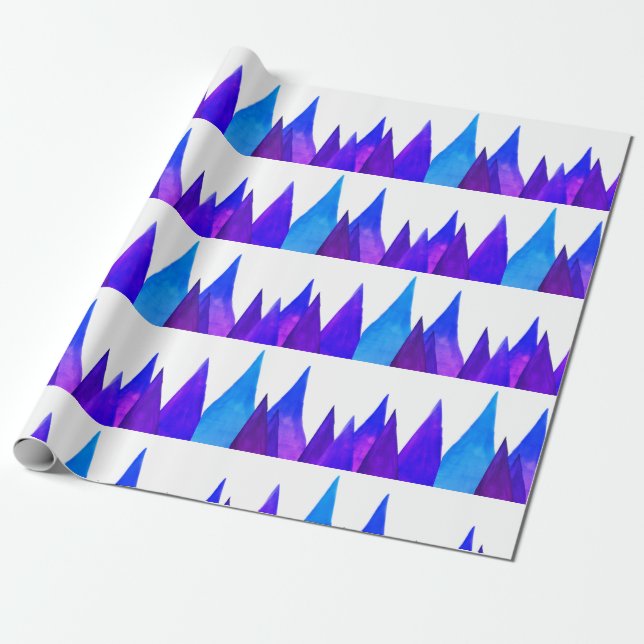 Blue, Green Abstract   Wrapping Paper (Unrolled)