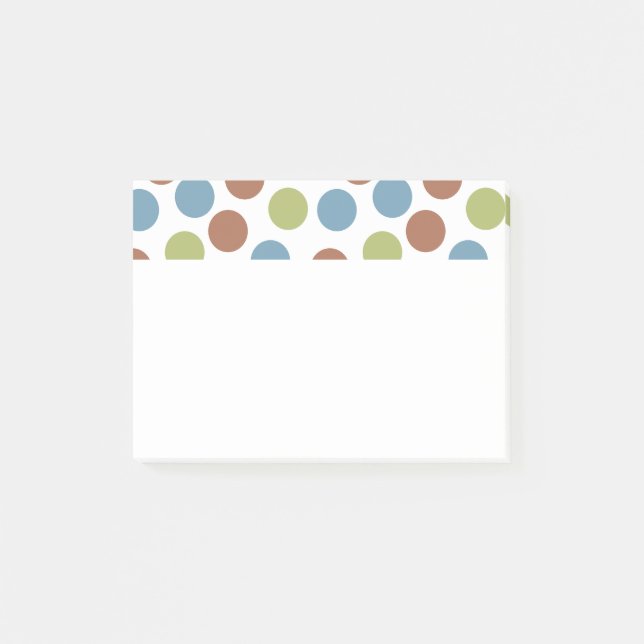 Blue, Green, and Brown Dots  Post-it Notes (Front)