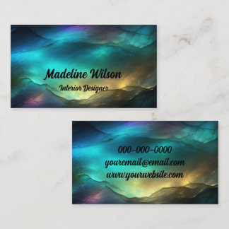 Blue, Green, and Gold Business Card
