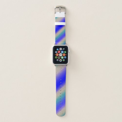 Blue green and gold gradient pattern apple watch band