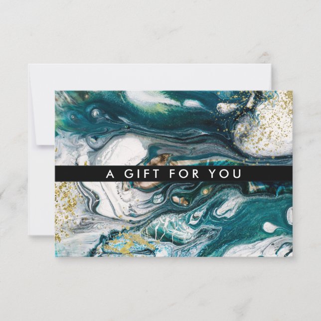 Blue Green and Gold Splatter | Gift Certificate (Front)