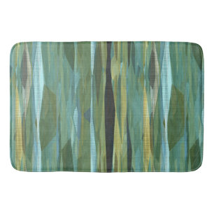 Blue Green and Gray Modern art Bath Mat