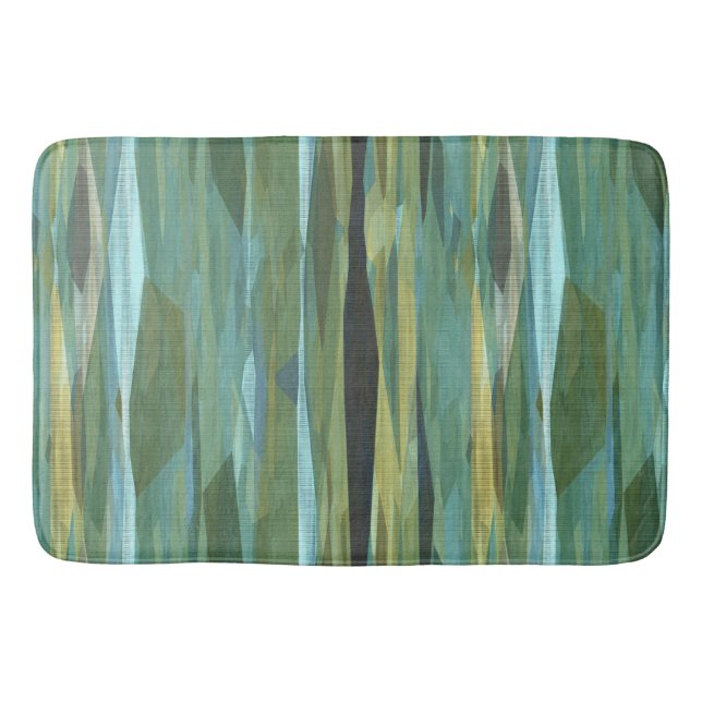 Blue Green and Gray Modern art   Bath Mat (Front)