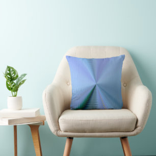Blue Green and Lavender Whimsical Abstract Floral Throw Pillow