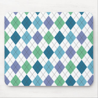 Blue, Green, and Purple Argyle Preppy Mousepad