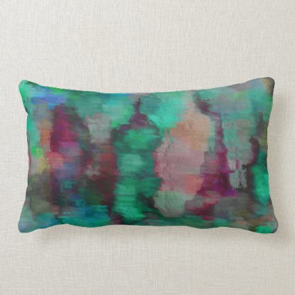 Blue Green and Purple Melange Throw Pillow