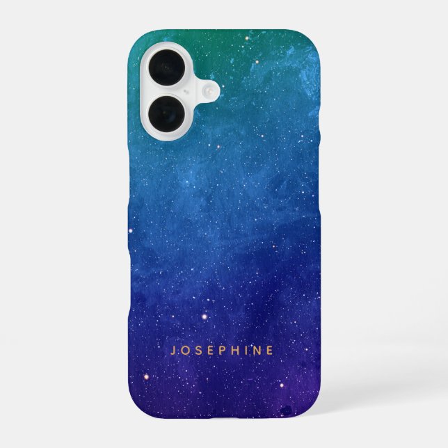 Blue Green and Purple Space Pattern Personalized  Iphone Case (Back)