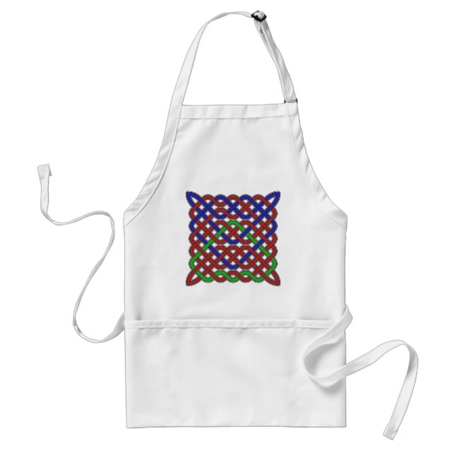 Blue, Green and Red Celtic Knots Adult Apron (Front)