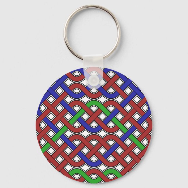 Blue, Green and Red Celtic Knots Keychain (Front)
