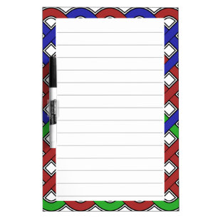 Blue, Green and Red Celtic Knots Lined Dry Erase Board