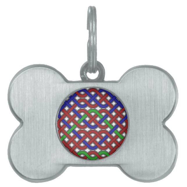 Blue, Green and Red Celtic Knots Pet Tag (Front)