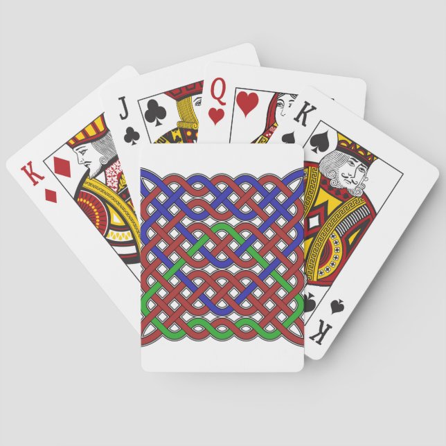 Blue, Green and Red Celtic Knots Poker Cards (Back)