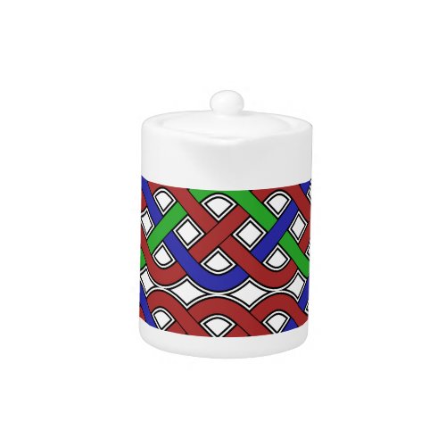 Blue Green and Red Celtic Knots Teapot