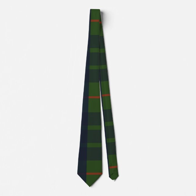 Blue Green and Red Tartan Plaid Neck Tie (Front)
