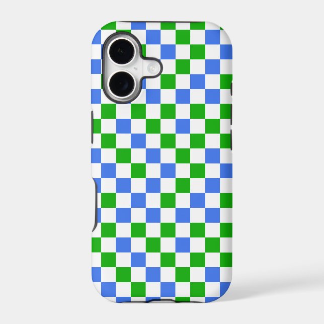 Blue Green And White Checkered Pattern  Case-Mate iPhone Case (Back)