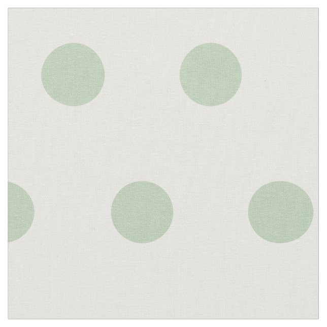 Blue/green and white large polka dots fabric (Close Up)