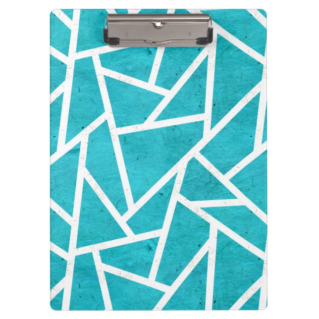 Blue-green and white mosaic pattern clipboard (Front)
