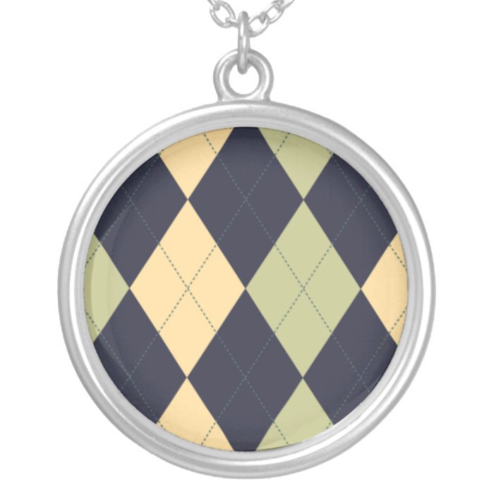 Blue, Green and Yellow Argyle Necklace
