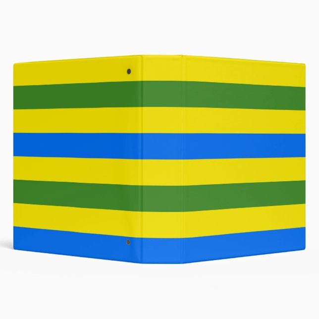 Blue Green and Yellow Stripes Design 3 Ring Binder (Background)