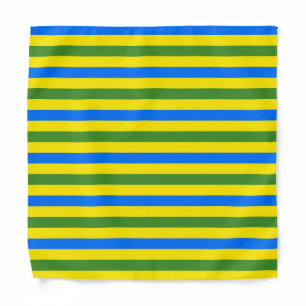 Blue Green and Yellow Stripes Design Bandana