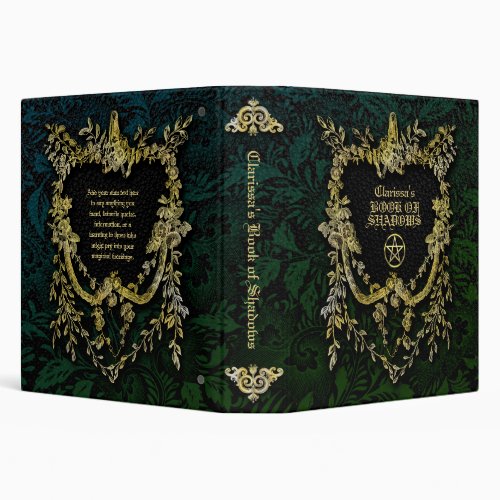 Blue Green Apple of Knowledge Book of Shadows 3 Ring Binder