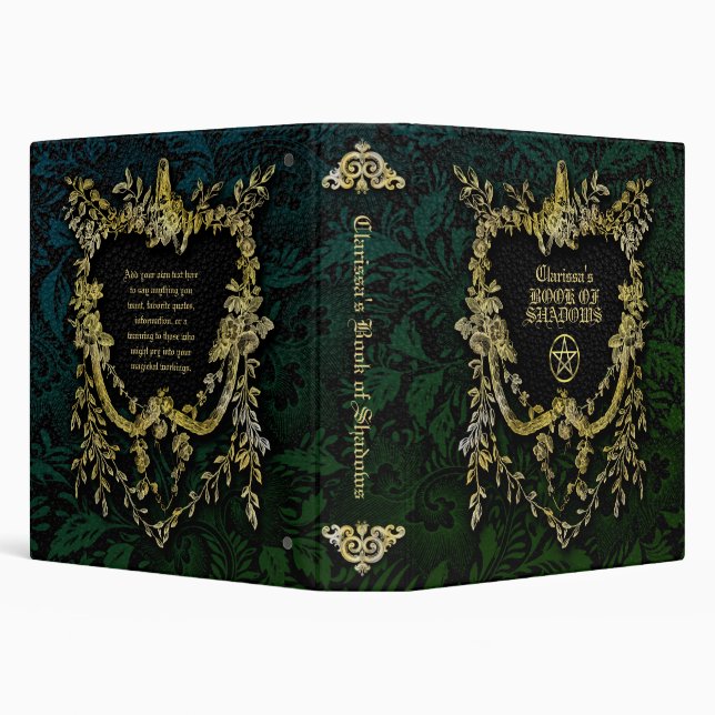 Blue Green Apple of Knowledge Book of Shadows 3 Ring Binder (Background)
